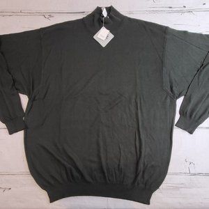 Vintage Zante Olive Green Mock Neck Italian Sweater Long Sleeve Mens Sz 4XL NWT